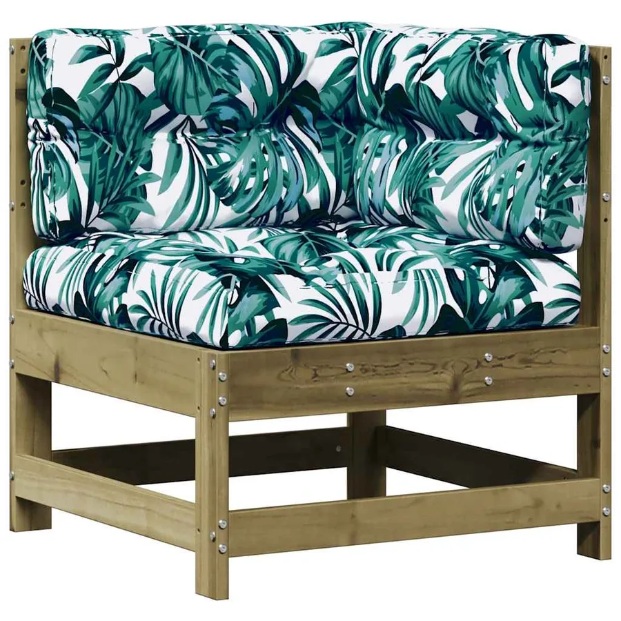 Salon de jardin 6 pcs avec coussins bois de pin imprégné - 6