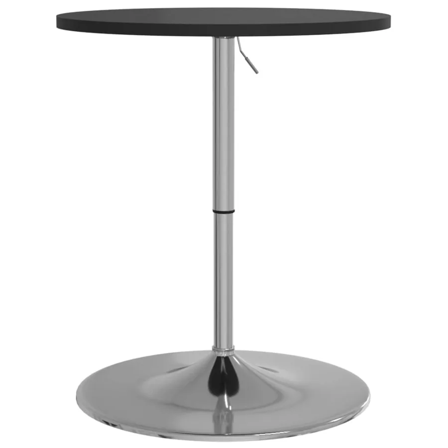 Table de bar noir 60x60x90 cm bois d'ingénierie et acier chromé - 2