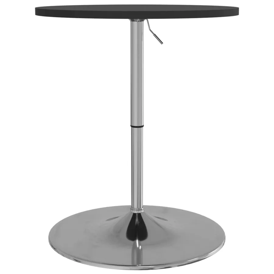 Table de bar noir 60x60x90 cm bois d'ingénierie et acier chromé - 5