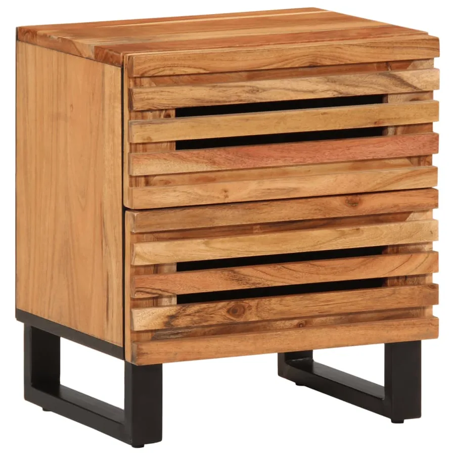 Tables de chevet 2 pcs 40x34x46 cm bois d'acacia massif - 2