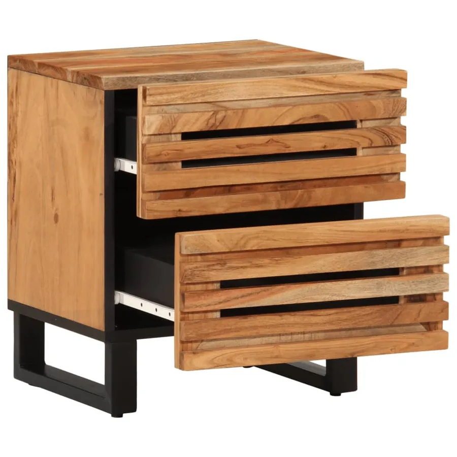 Tables de chevet 2 pcs 40x34x46 cm bois d'acacia massif - 3