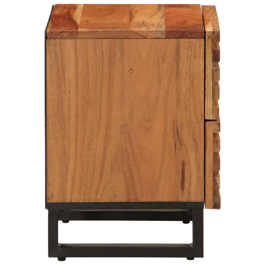 Tables de chevet 2 pcs 40x34x46 cm bois d'acacia massif - 5