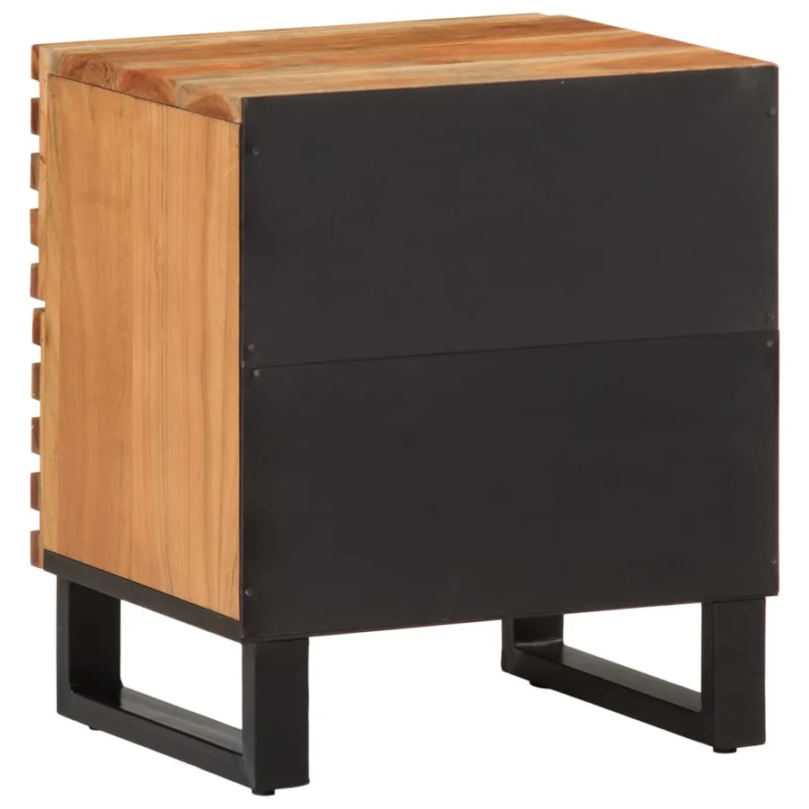 Tables de chevet 2 pcs 40x34x46 cm bois d'acacia massif - 6