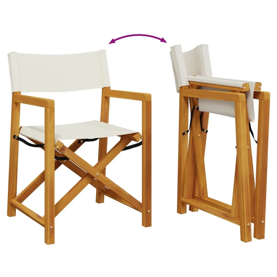 Chaises de jardin pliables lot de 4 blanc crème tissu - 7