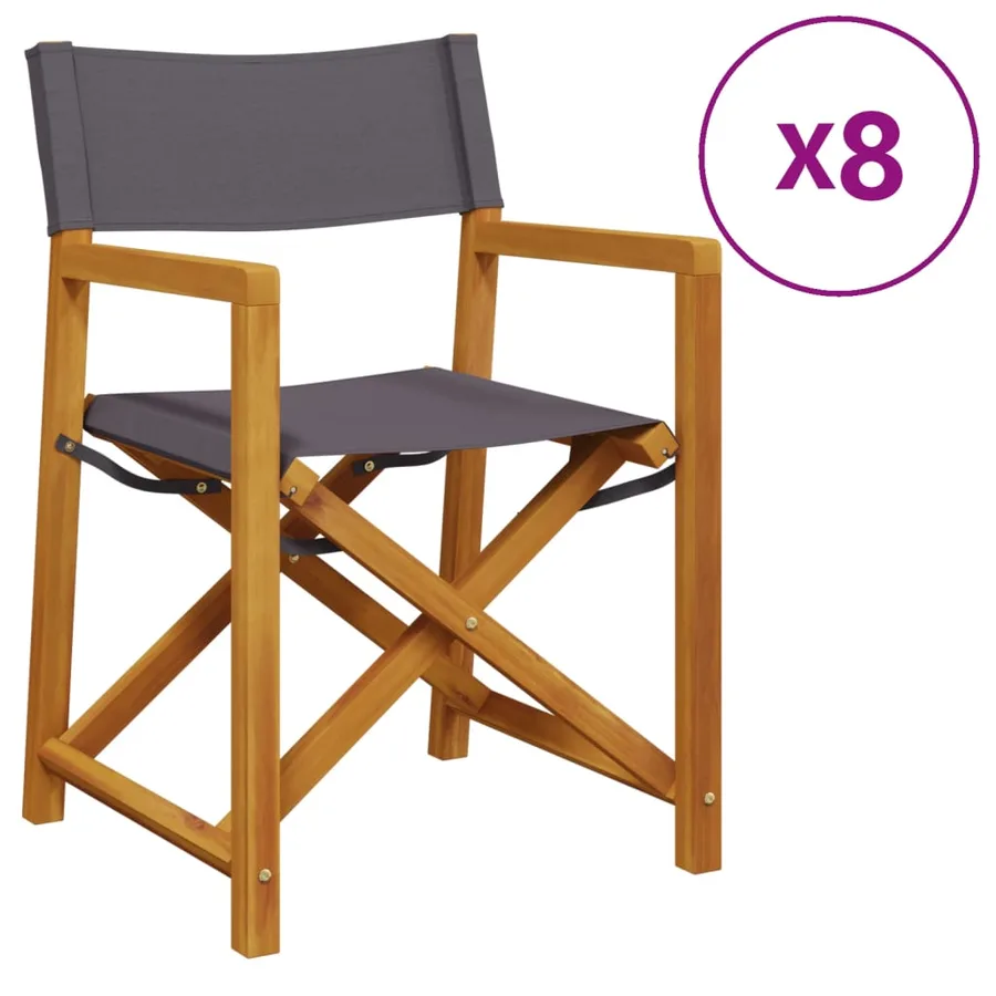 Chaises pliables de jardin lot de 8 gris foncé tissu - 2