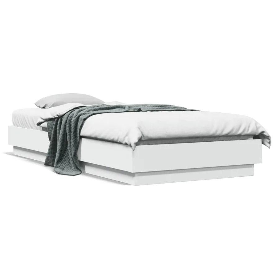Cadre de lit sans matelas blanc 90x200 cm bois d'ingénierie - 2