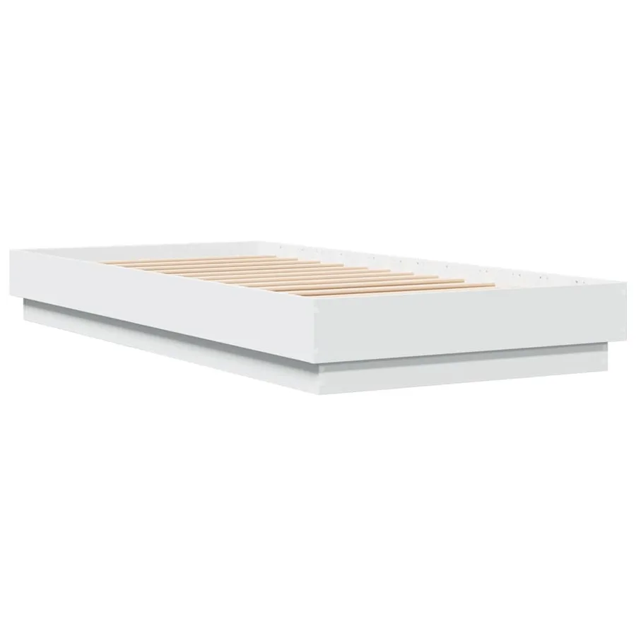 Cadre de lit sans matelas blanc 90x200 cm bois d'ingénierie - 6
