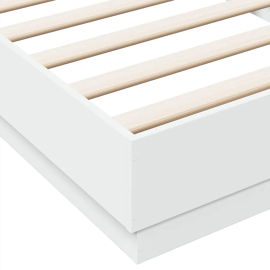 Cadre de lit sans matelas blanc 90x200 cm bois d'ingénierie - 7