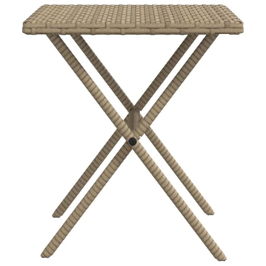 Chaises longues lot de 2 avec table beige résine tressée - 7