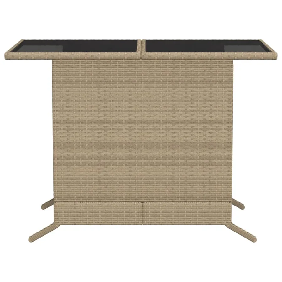 Ensemble de bistro 3 pcs avec coussins beige résine tressée - 10