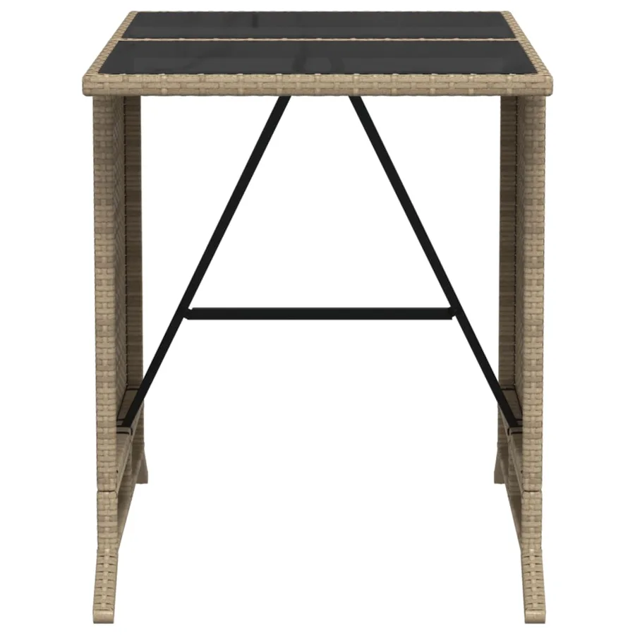 Ensemble de bistro 3 pcs avec coussins beige résine tressée - 11