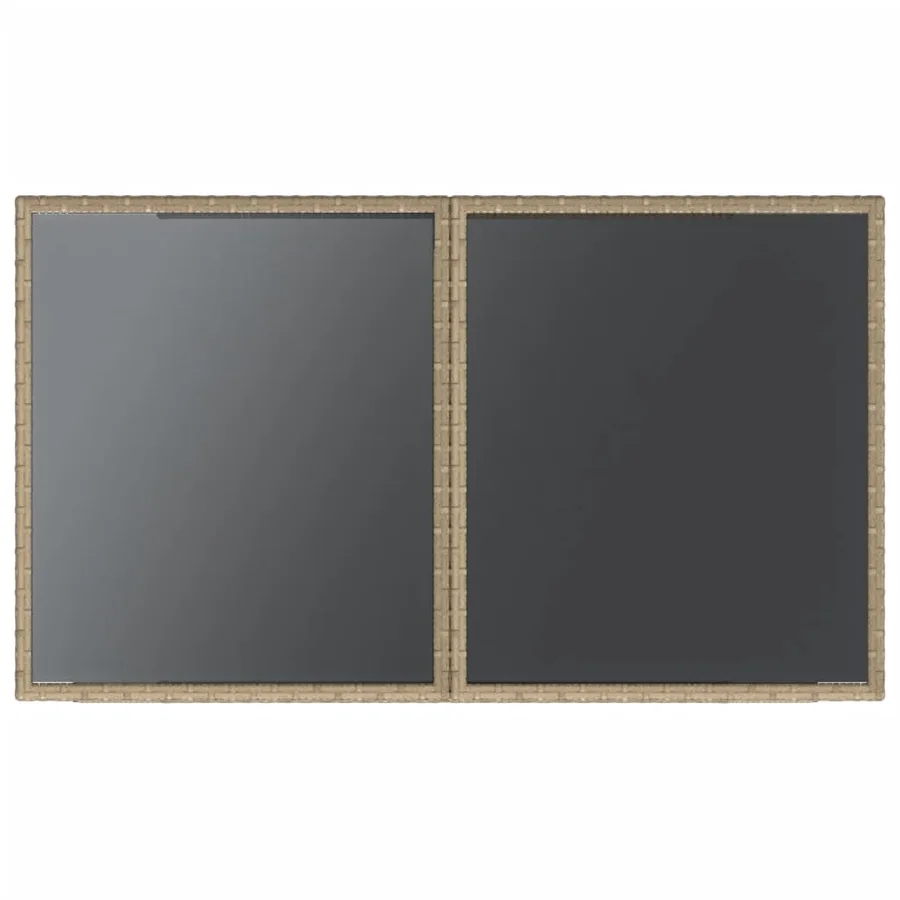 Ensemble de bistro 3 pcs avec coussins beige résine tressée - 13