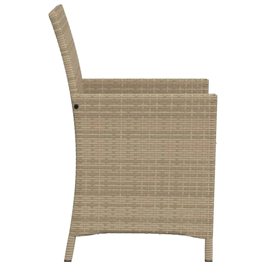 Ensemble de bistro 3 pcs avec coussins beige résine tressée - 7