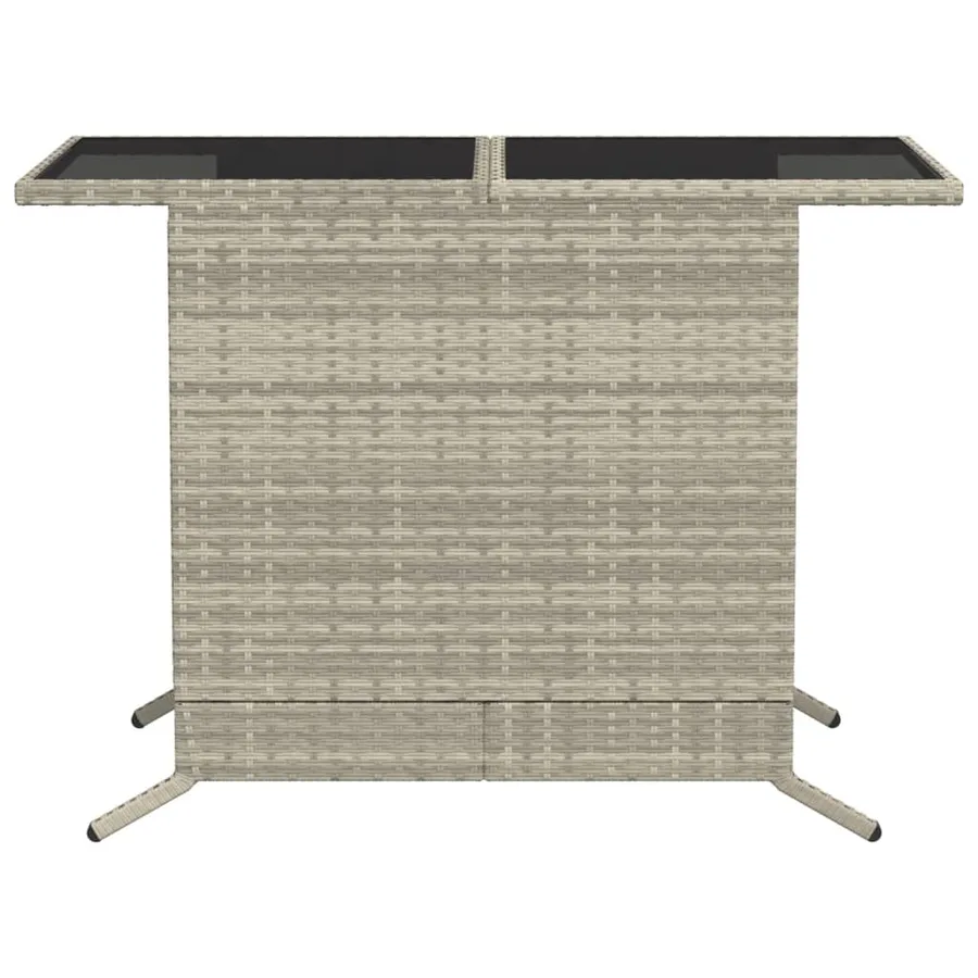 Ensemble de bistro 3 pcs et coussins gris clair résine tressée - 10