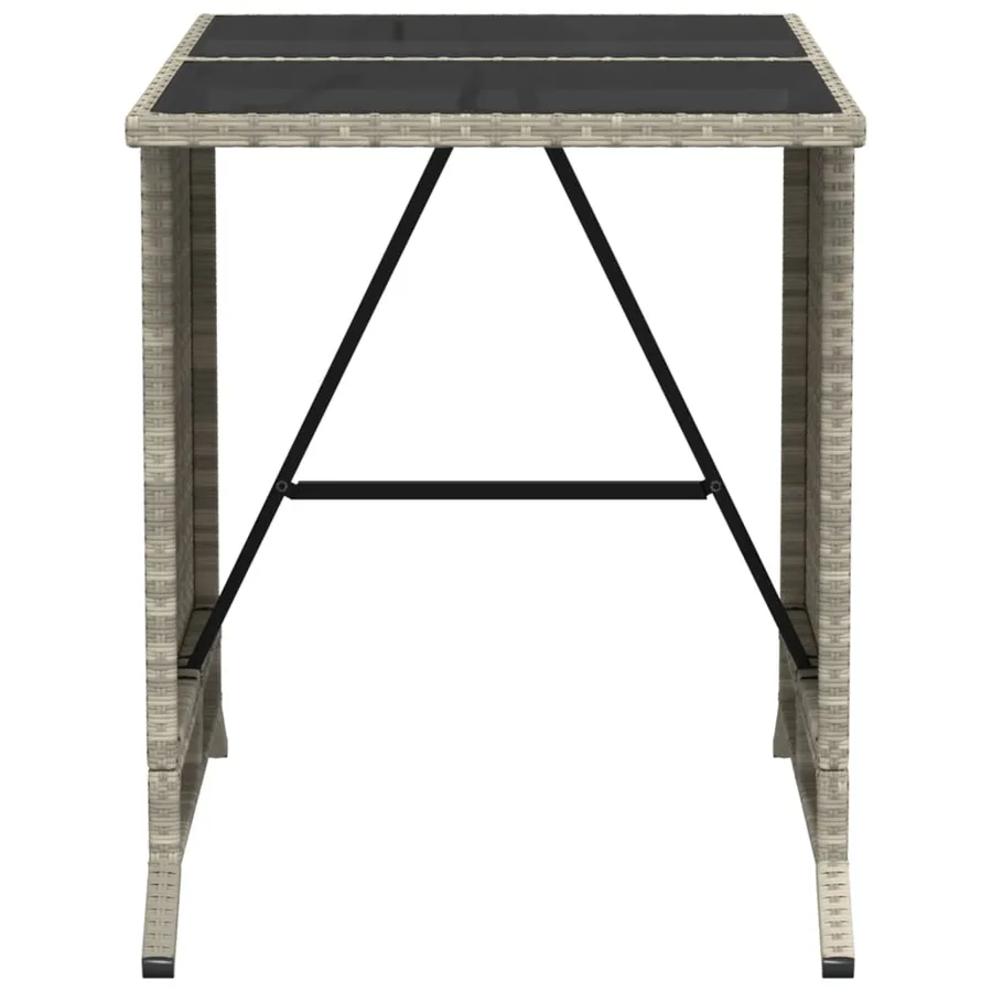 Ensemble de bistro 3 pcs et coussins gris clair résine tressée - 11