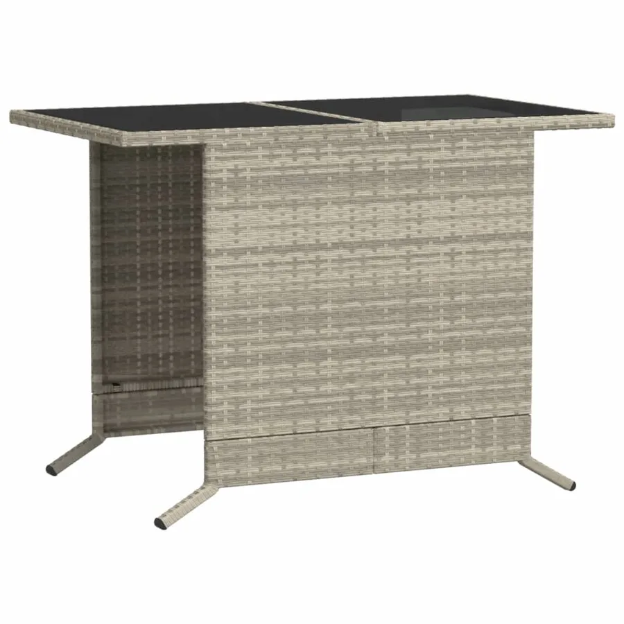 Ensemble de bistro 3 pcs et coussins gris clair résine tressée - 12