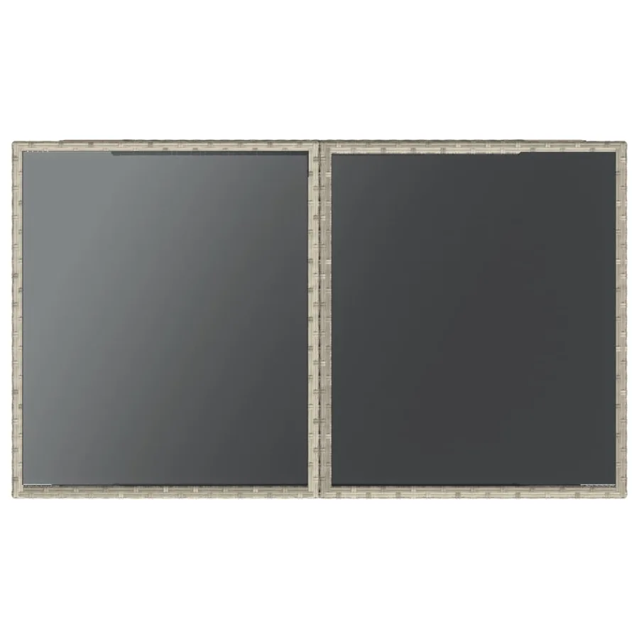Ensemble de bistro 3 pcs et coussins gris clair résine tressée - 13