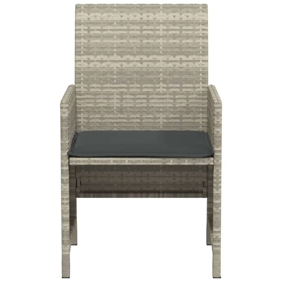 Ensemble de bistro 3 pcs et coussins gris clair résine tressée - 6