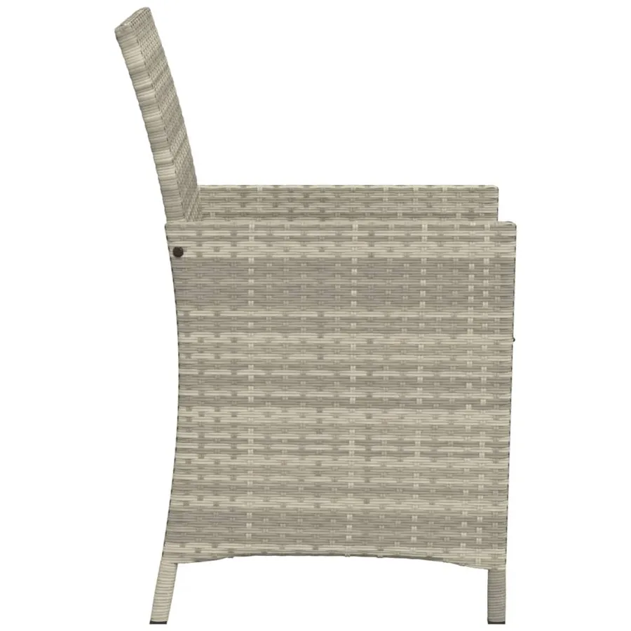 Ensemble de bistro 3 pcs et coussins gris clair résine tressée - 7
