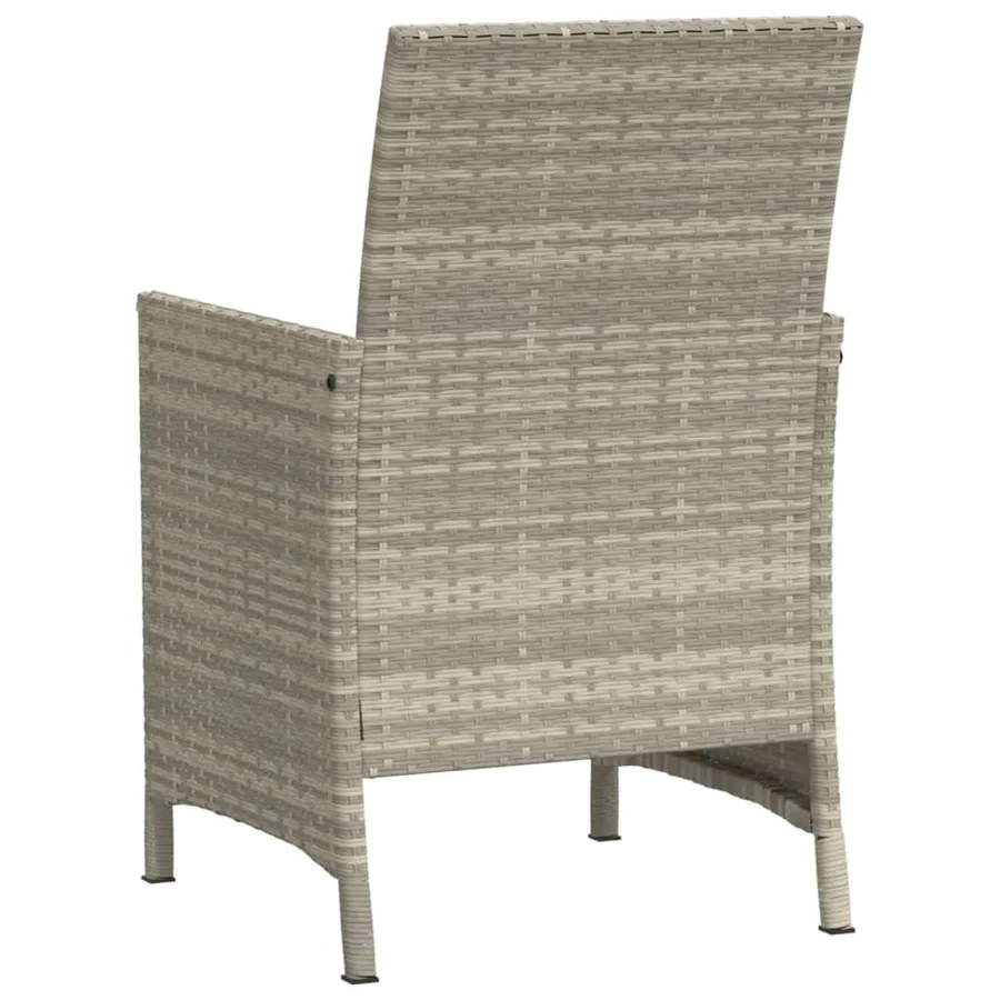 Ensemble de bistro 3 pcs et coussins gris clair résine tressée - 8
