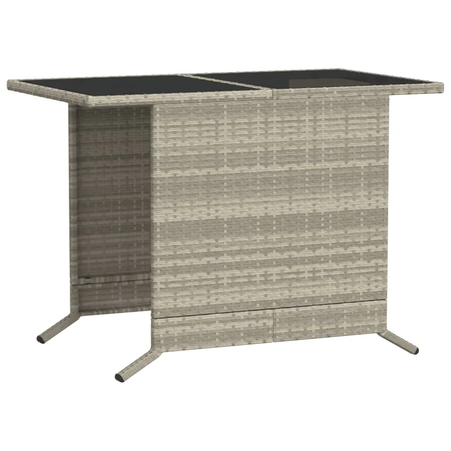 Ensemble de bistro 3 pcs et coussins gris clair résine tressée - 9