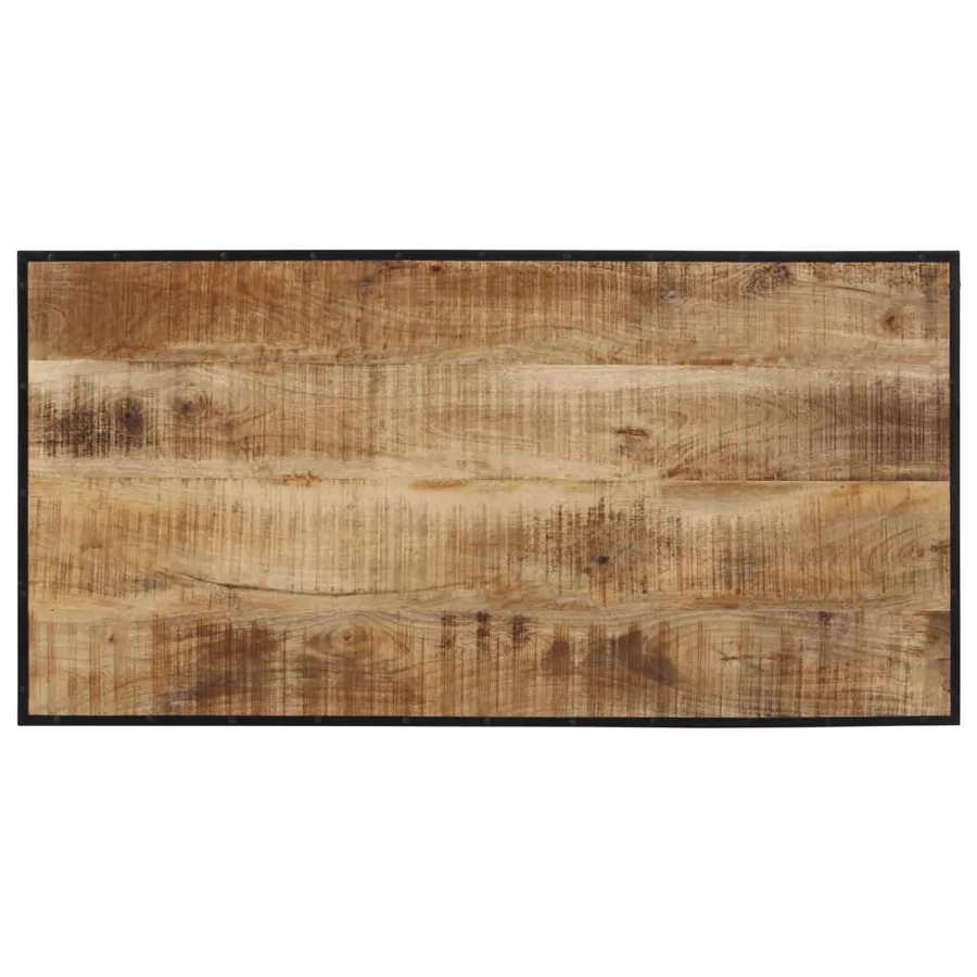 Ensemble de bar 5 pcs bois de manguier brut massif et métal - 10