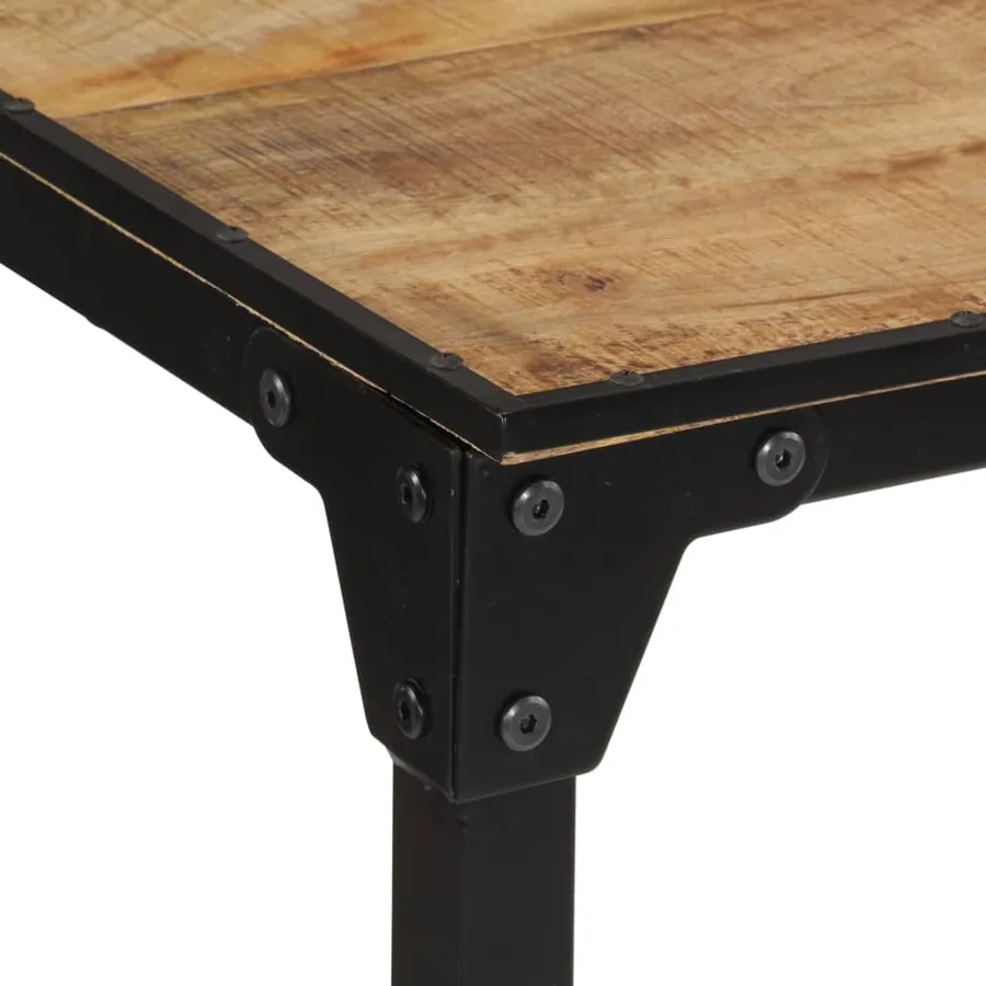 Ensemble de bar 5 pcs bois de manguier brut massif et métal - 13