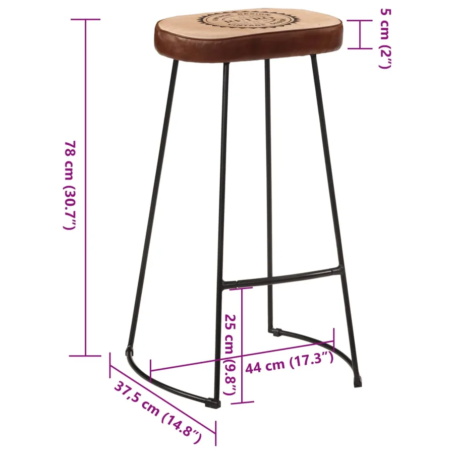 Ensemble de bar 5 pcs bois de manguier brut massif et métal - 16