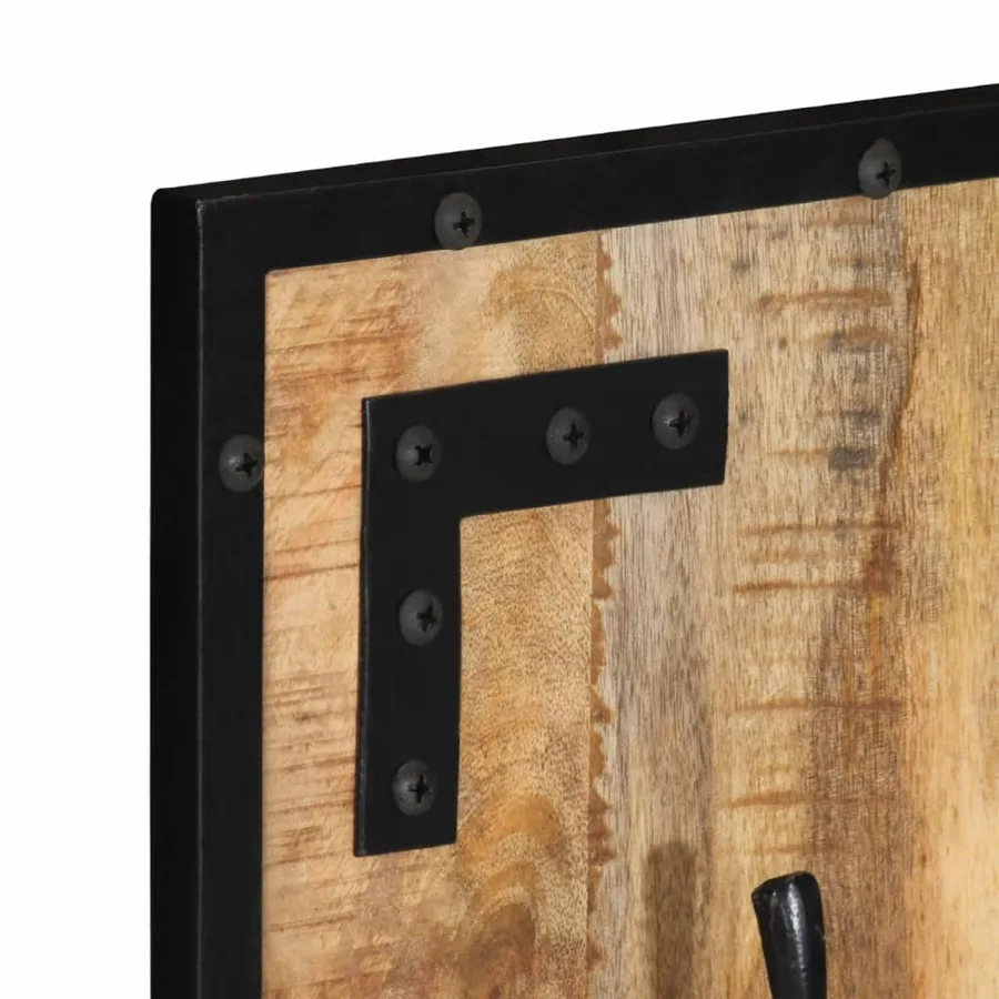 Porte-manteau 35x8x110 cm bois de manguier massif brut - 4