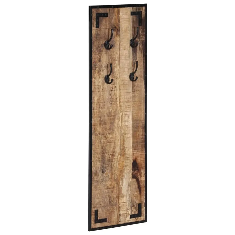Porte-manteau 35x8x110 cm bois de manguier massif brut - 8