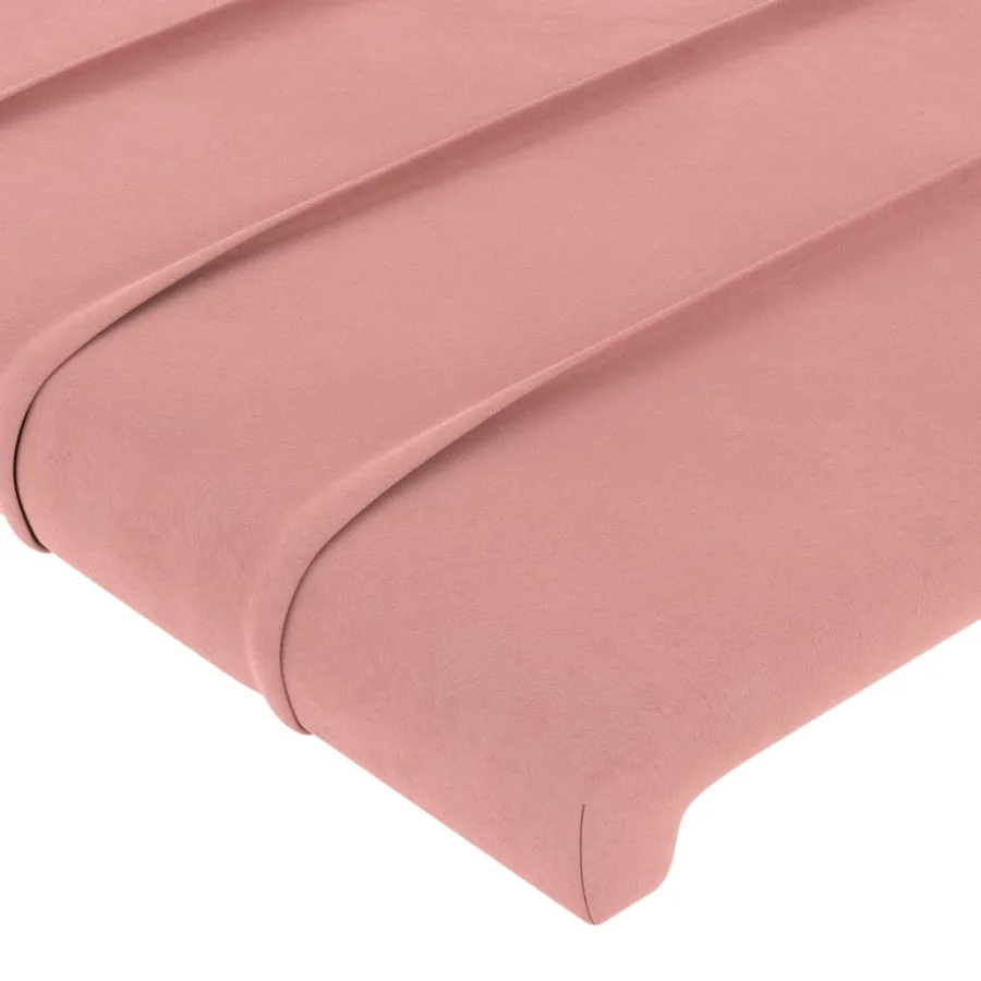 Cadre de lit sans matelas rose 90x190 cm velours - 10