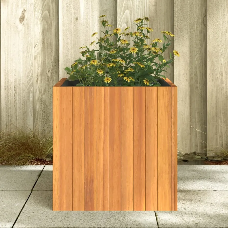 Jardinière 45x45x45 cm bois massif d'acacia - 3