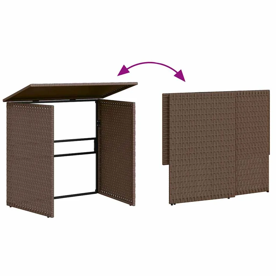 Canapé de jardin avec table et coussins en forme de L marron - 5