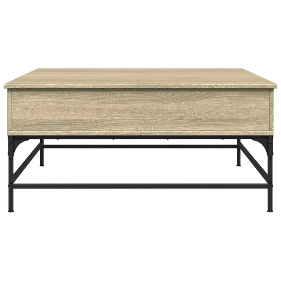 Table basse chêne sonoma 95x95x45 cm bois d'ingénierie et métal - 6