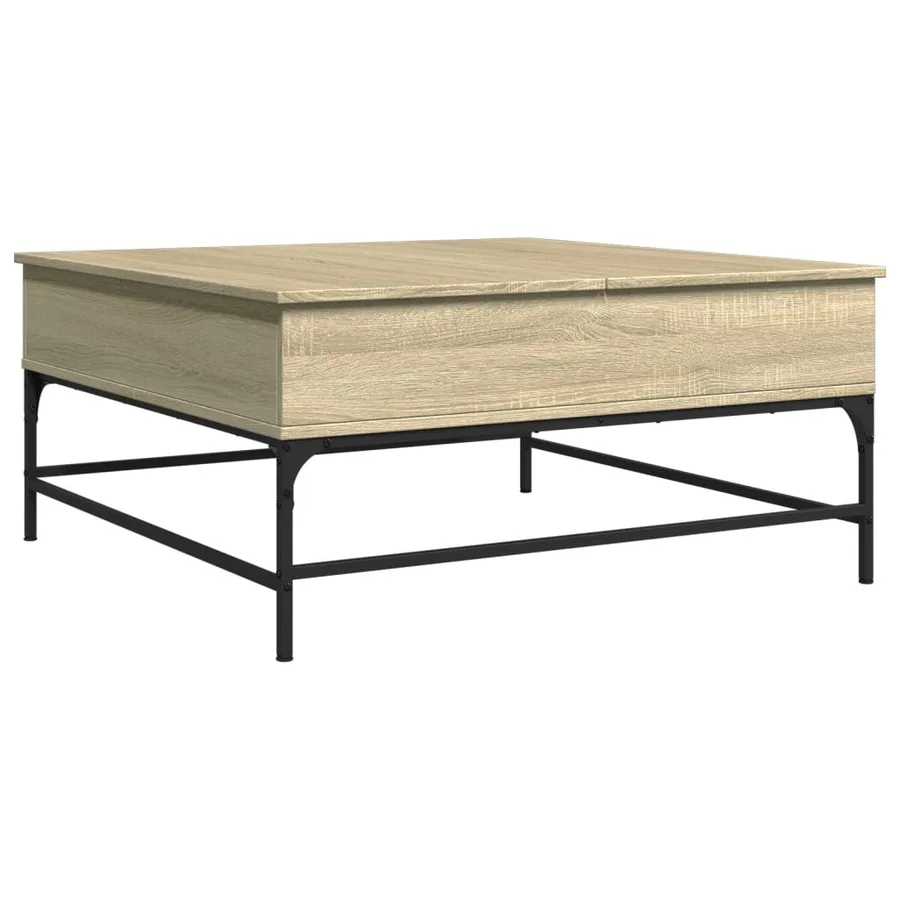 Table basse chêne sonoma 95x95x45 cm bois d'ingénierie et métal - 7