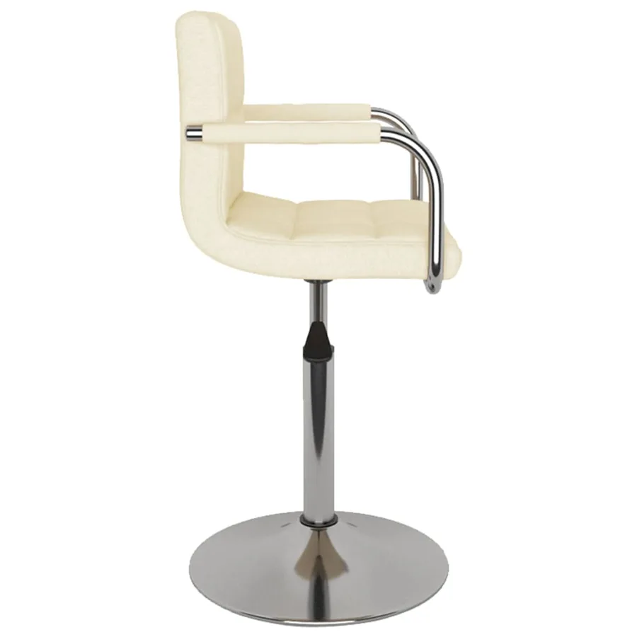 Chaise de salle à manger Crème Tissu - 3