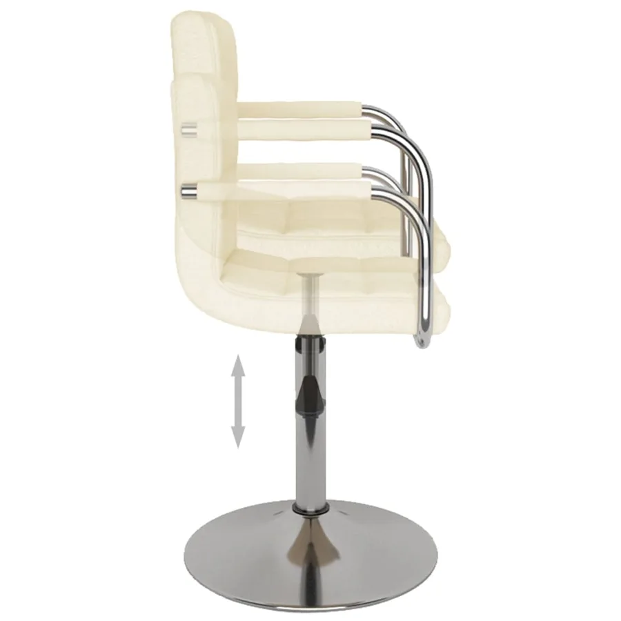 Chaise de salle à manger Crème Tissu - 5