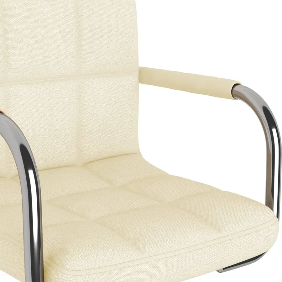 Chaise de salle à manger Crème Tissu - 6