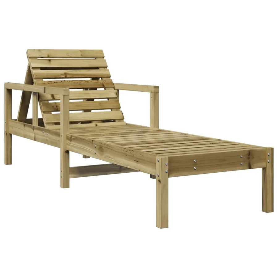 Chaise longue 199,5x62x55 cm bois de pin imprégné - 7