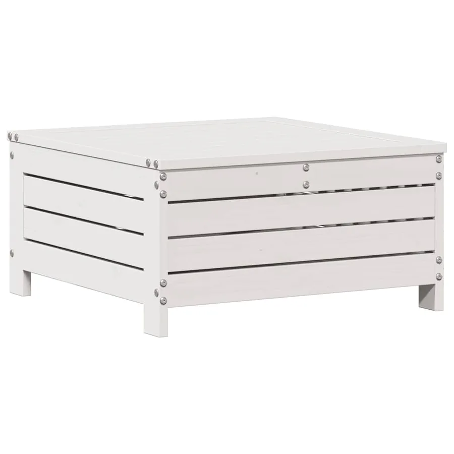 Salon de jardin 7 pcs avec coussins blanc bois de pin massif - 7