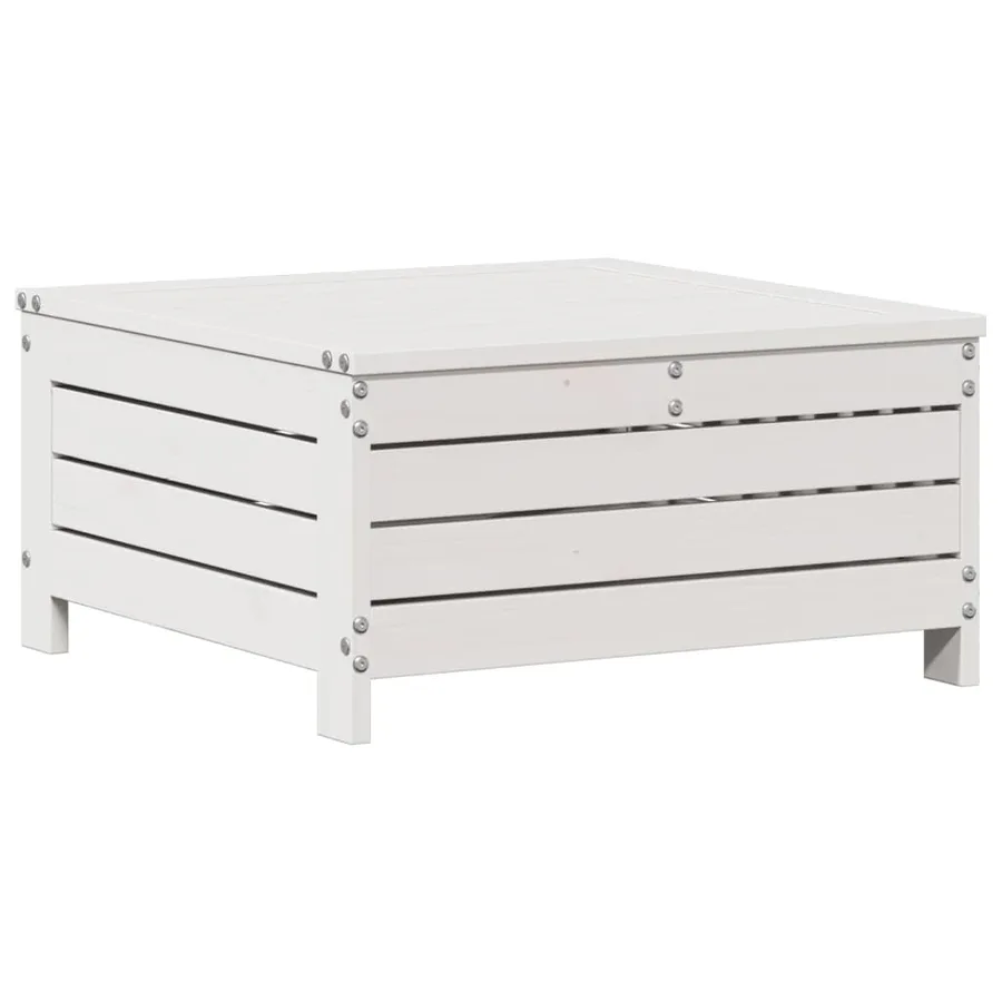 Salon de jardin 7 pcs avec coussins blanc bois de pin massif - 7