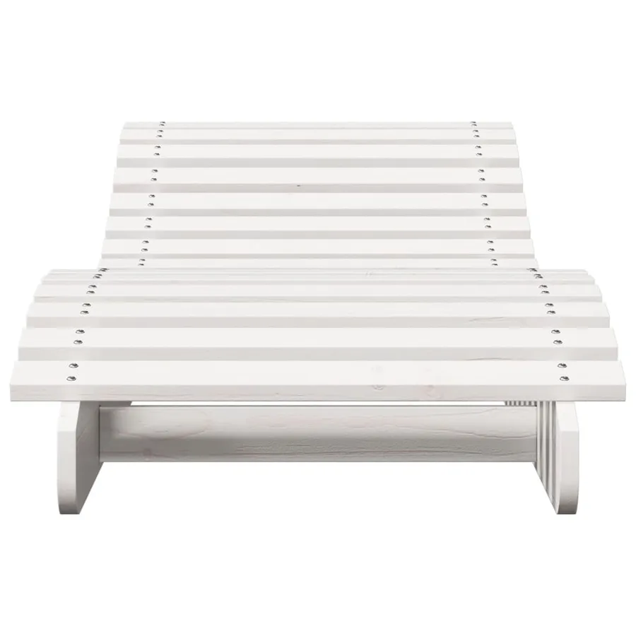Chaises longues lot de 2 blanc 205x60x31,5cm bois massif de pin - 5