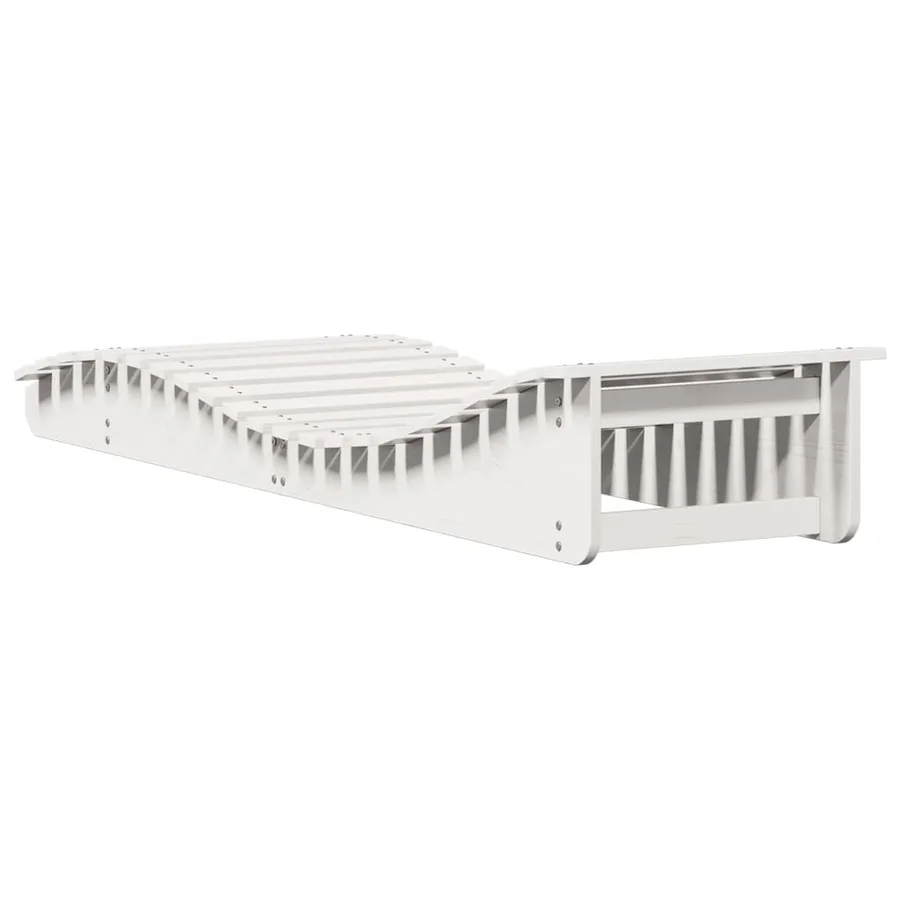 Chaises longues lot de 2 blanc 205x60x31,5cm bois massif de pin - 7