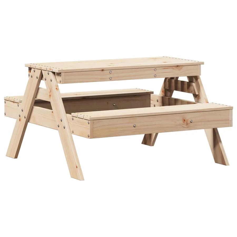 Table de pique-nique pour enfants 88x97x52cm bois massif de pin - 2