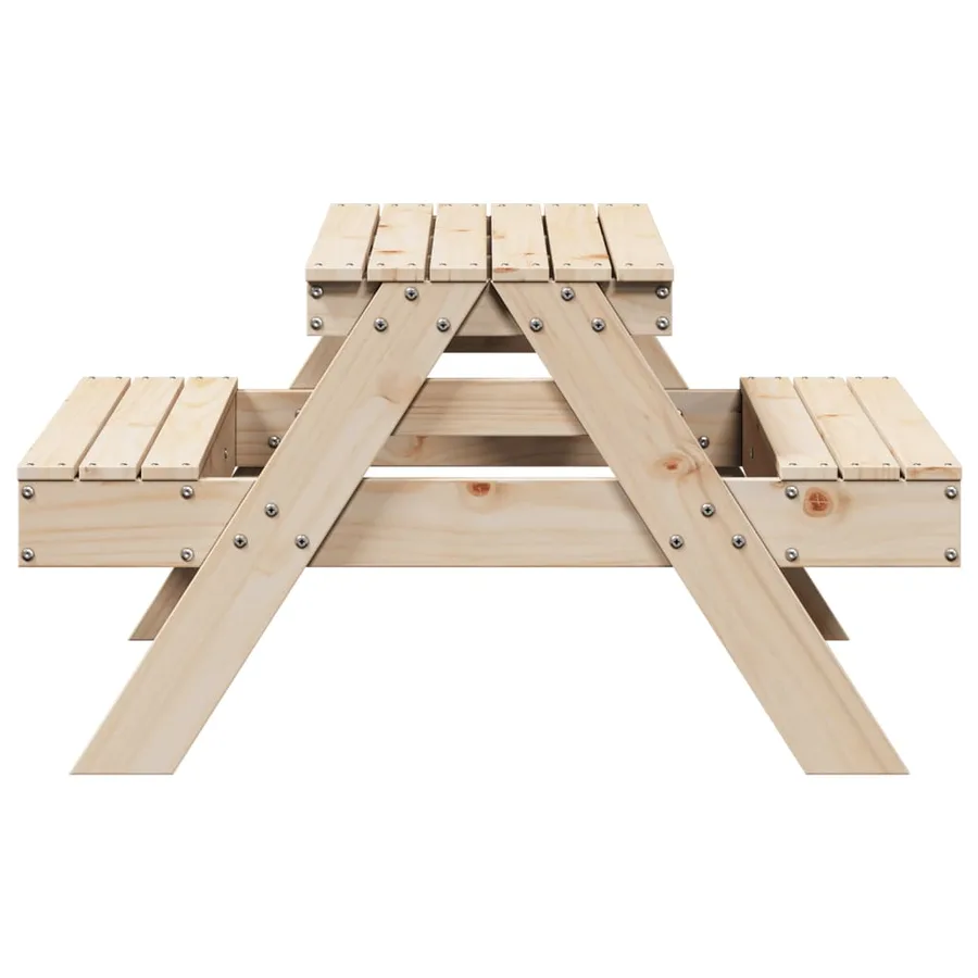 Table de pique-nique pour enfants 88x97x52cm bois massif de pin - 5