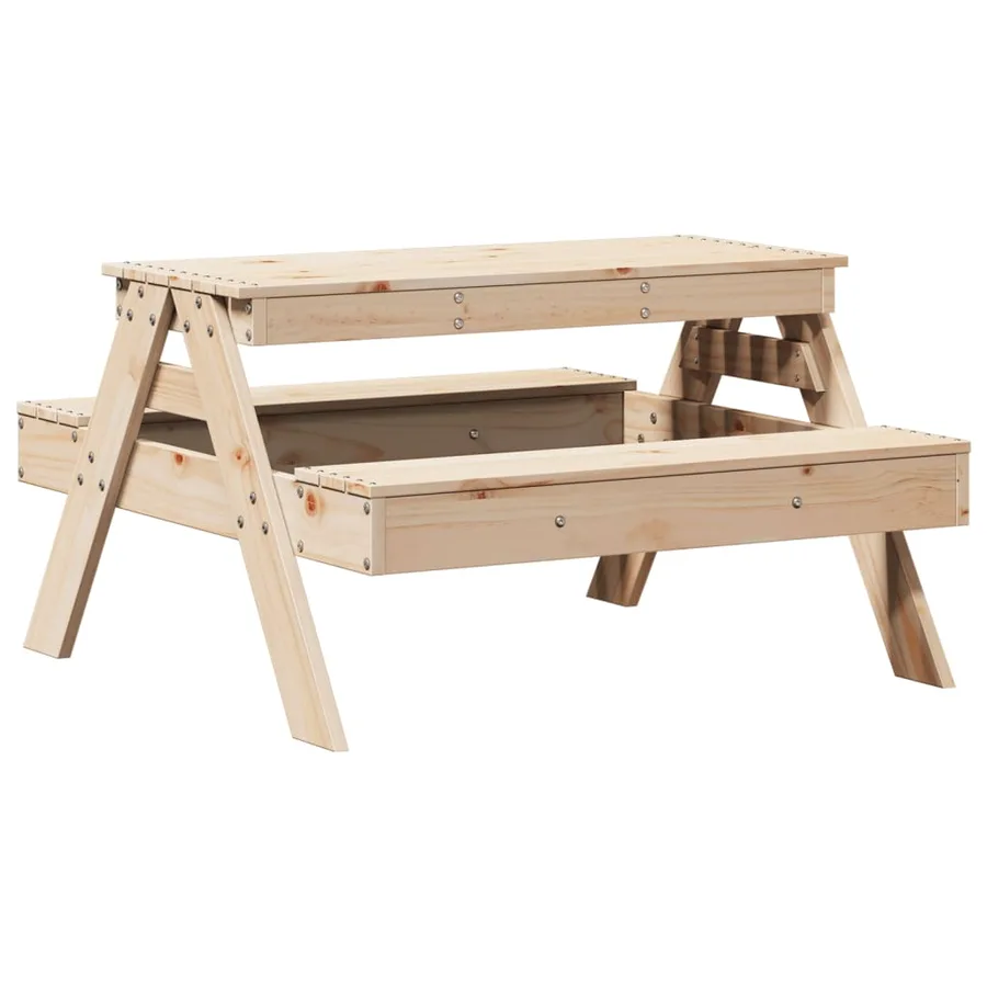 Table de pique-nique pour enfants 88x97x52cm bois massif de pin - 6