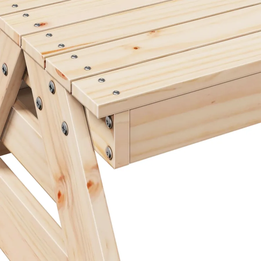 Table de pique-nique pour enfants 88x97x52cm bois massif de pin - 7