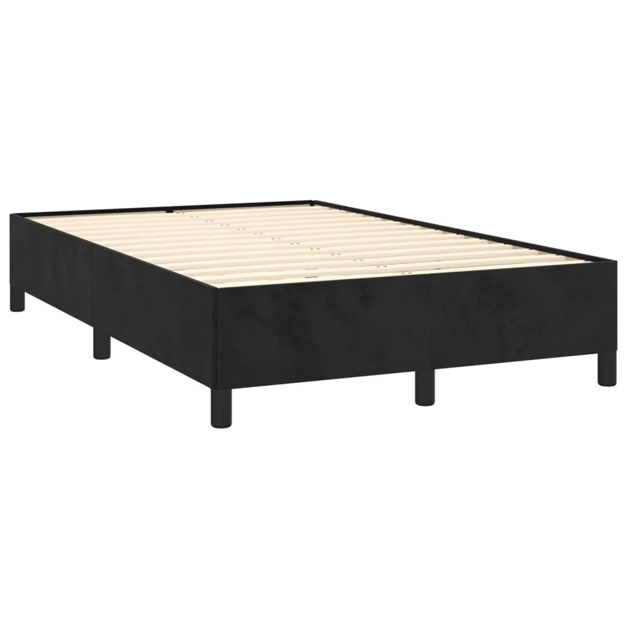 Sommier à lattes de lit et matelas LED noir 120x190 cm velours - 6