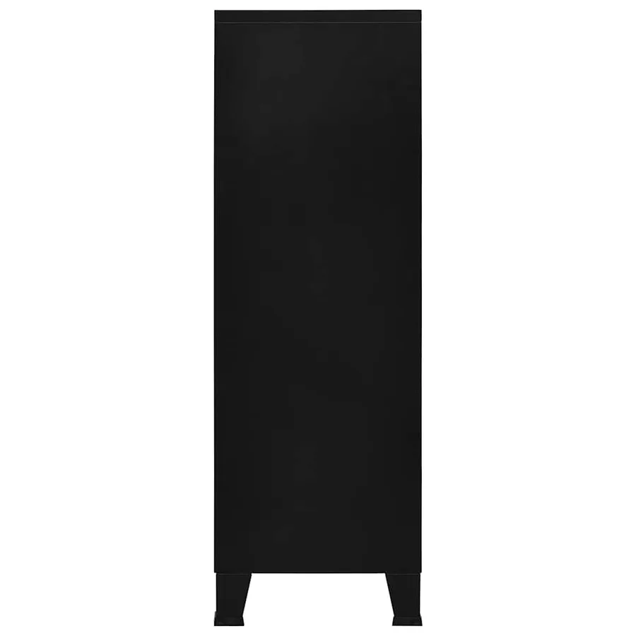 Coffre de rangement industriel Noir 75x40x120 cm Acier - 7