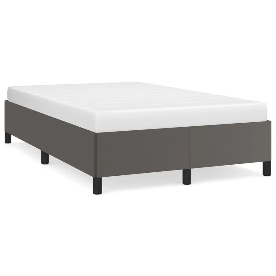 Cadre de lit sans matelas gris 120x190 cm similicuir - 2